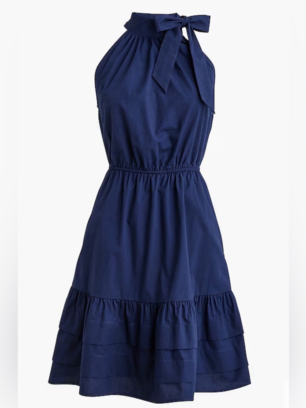 J. Crew Navy Halter Tie-Shoulder Midi Dress